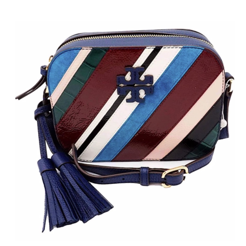 Tory Burch Camera Thea Pieced Multicolor Leather Cross Body Bag